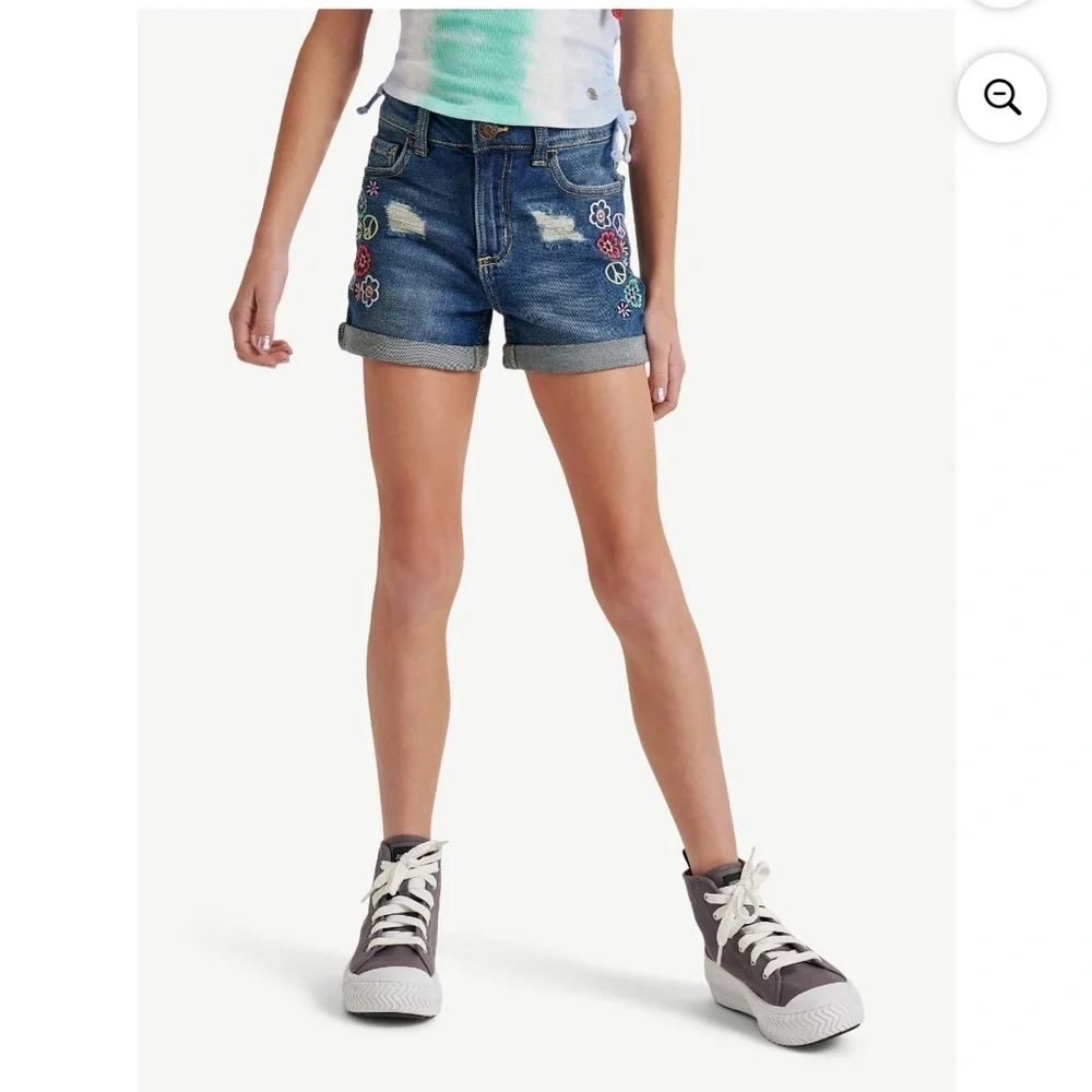 Justice Girls Denim Distressed Shorts